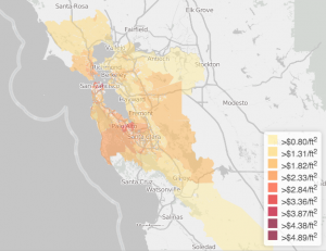 ace7b kwelia apartment rents 300x231 A Map of the Cheapest Places to Rent in the Bay Area